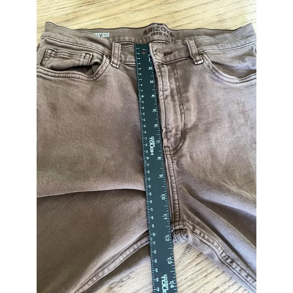 Arizona Jean Co High Rise Skater Jean Juniors 9 Brown Denim Wide Leg